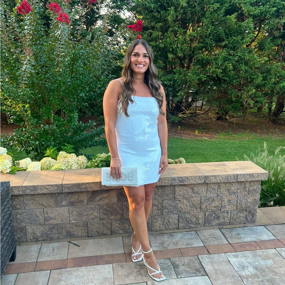 Elegant White Sequin Dress